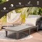 Costway Patio Lounge Chair Chaise Recliner Weather Resistant Adjustable Brown\Black